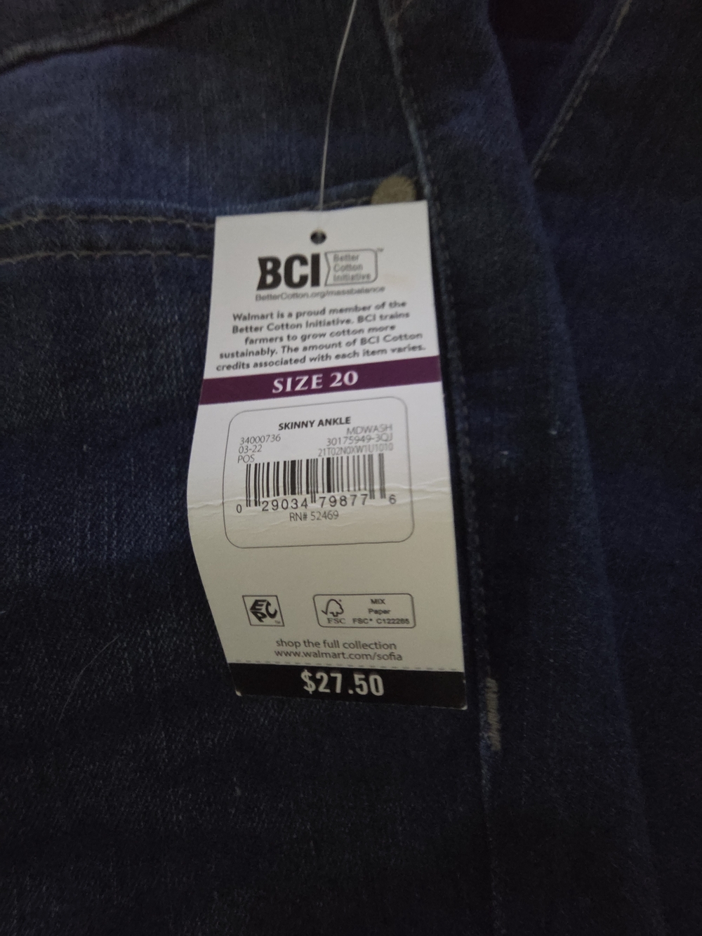 π£ Sophia Vergara π Mid-Rise Skinnny Ankle Womens Plus Jeans π Tags Size 20 π - Picture 5 of 6